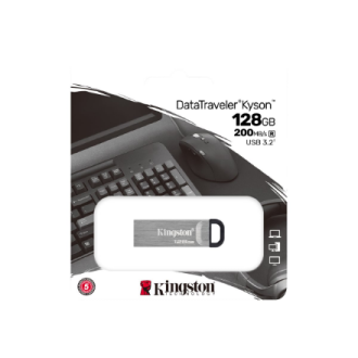Kingston | USB Flash Drive | DataTraveler Kyson | 128 GB | USB 3.2 Gen 1 | Black/Grey Kingston | USB Flash Drive | DataTraveler Kyson | 128 GB | USB 3.2 Gen 1 | Black/Grey