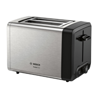 Bosch | DesignLine Toaster | TAT4P420 | Power 970 W | Number of slots 2 | Housing material Stainless Steel | Stainless steel/Bla