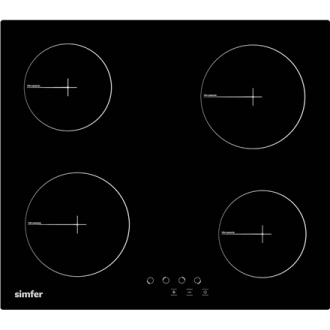 Simfer | Hob | H6.040.DECSP | Vitroceramic | Number of burners/cooking zones 4 | Touch | Black