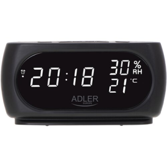 Adler | Clock with Thermometer | AD 1186 | Black Adler | Clock with Thermometer | AD 1186 | Black