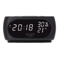 Adler | Clock with Thermometer | AD 1186 | Black Adler | Clock with Thermometer | AD 1186 | Black