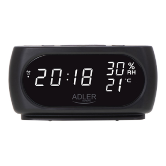 Adler | Clock with Thermometer | AD 1186 | Black Adler | Clock with Thermometer | AD 1186 | Black