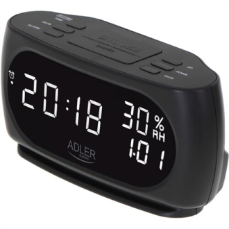 Adler | Clock with Thermometer | AD 1186 | Black Adler | Clock with Thermometer | AD 1186 | Black