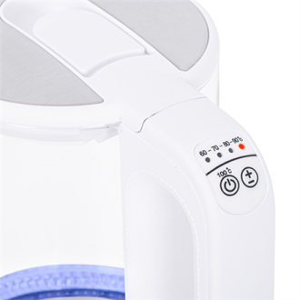 Mesko | Kettle | MS 1301w | Electric | 1850 W | 1.7 L | Glass/Stainless steel | 360 rotational base | White