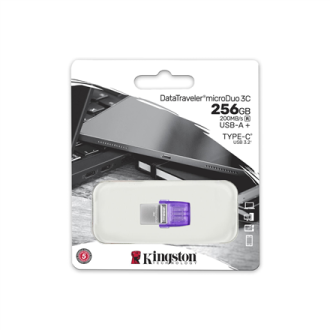 Kingston | DataTraveler | DT Micro Duo 3C | 256 GB | USB Type-C and Type-A | Purple Kingston | DataTraveler | DT Micro Duo 3C | 256 GB | USB Type-C and Type-A | Purple