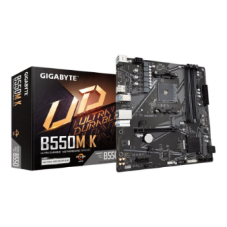 Gigabyte | B550M K 1.0 M/B | Processor family AMD | Processor socket AM4 | DDR4 DIMM | Memory slots 4 | Supported hard disk driv Gigabyte | B550M K 1.0 M/B | Processor family AMD | Processor socket AM4 | DDR4 DIMM | Memory slots 4 | Supported hard disk driv