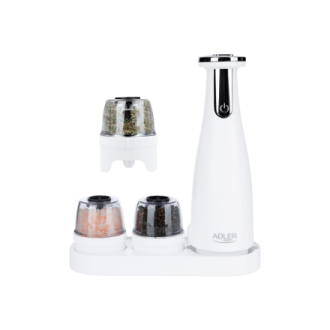 Adler | Electric Salt and pepper grinder | AD 4449w | Housing material ABS plastic | 7 W | Lithium | Matte White Adler | Electric Salt and pepper grinder | AD 4449w | Housing material ABS plastic | 7 W | Lithium | Matte White