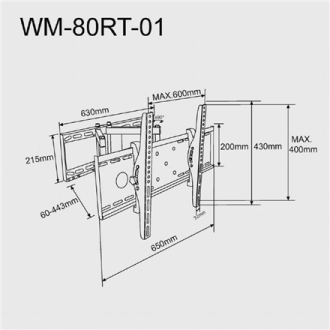 Gembird | Full-motion wall mount | Fixed | 37-80 Gembird | Full-motion wall mount | Fixed | 37-80
