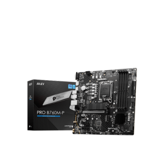 MSI | PRO B760M-P | Processor family Intel | Processor socket LGA1700 | DDR5 DIMM | Memory slots 4 | Supported hard disk drive i MSI | PRO B760M-P | Processor family Intel | Processor socket LGA1700 | DDR5 DIMM | Memory slots 4 | Supported hard disk drive i