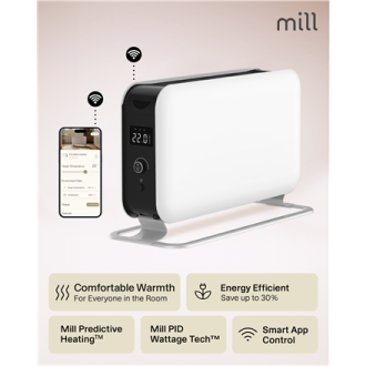 Mill | Portable Heater | CO1500MAXWIFI3 | Convection Heater | 1500 W | Suitable for rooms up to 14-18 m | White | IPX4 Mill | Portable Heater | CO1500MAXWIFI3 | Convection Heater | 1500 W | Suitable for rooms up to 14-18 m | White | IPX4