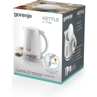 Gorenje | Kettle | K17WE | Electric | 2200 W | 1.7 L | Plastic/Metal | 360 rotational base | White Gorenje | Kettle | K17WE | Electric | 2200 W | 1.7 L | Plastic/Metal | 360 rotational base | White