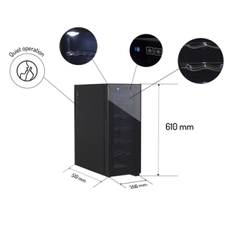 Adler | Beverage Pantry | AD 8083 | Energy efficiency class G | Free standing | Bottles capacity 12 | Black Adler | Beverage Pantry | AD 8083 | Energy efficiency class G | Free standing | Bottles capacity 12 | Black