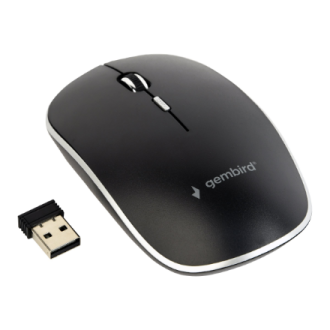 Gembird | Silent Wireless Optical Mouse | MUSW-4BS-01 | Optical mouse | USB | Black Gembird | Silent Wireless Optical Mouse | MUSW-4BS-01 | Optical mouse | USB | Black