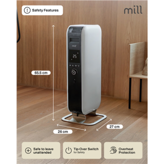 Mill | Heater | AB-H1000DN | Oil Filled Radiator | 1000 W | Number of power levels 3 | Suitable for rooms up to 12-16 m | White