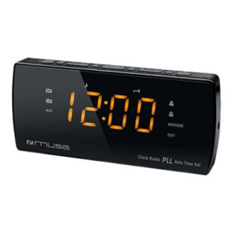Muse | Dual Alarm Clock radio PLL | M-185CR | AUX in | Black Muse | Dual Alarm Clock radio PLL | M-185CR | AUX in | Black