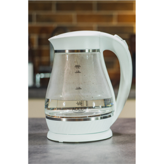 Adler | Kettle | AD 1274 | Electric | 2200 W | 1.7 L | Polypropylene/Glass | 360 rotational base | White