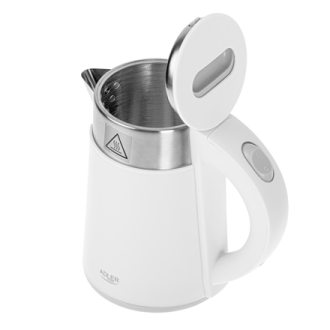 Adler | Kettle | AD 1372 | Electric | 800 W | 0.6 L | Plastic/Stainless steel | 360 rotational base | White Adler | Kettle | AD 1372 | Electric | 800 W | 0.6 L | Plastic/Stainless steel | 360 rotational base | White