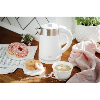 Adler | Kettle | AD 1372 | Electric | 800 W | 0.6 L | Plastic/Stainless steel | 360 rotational base | White Adler | Kettle | AD 1372 | Electric | 800 W | 0.6 L | Plastic/Stainless steel | 360 rotational base | White