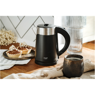 Adler | Kettle | AD 1372 | Electric | 800 W | 0.6 L | Plastic/Stainless steel | 360 rotational base | Black