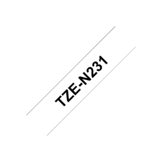 Brother TZe-N231 Labelling Tape Cassette Black on White, 12mm wide, 8m long Brother