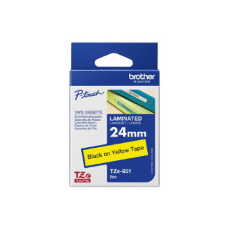 Brother | TZe-651 Laminated Tape | Black On Yellow | TZe | 8 m | 2.4 cm Brother | TZe-651 Laminated Tape | Black On Yellow | TZe | 8 m | 2.4 cm