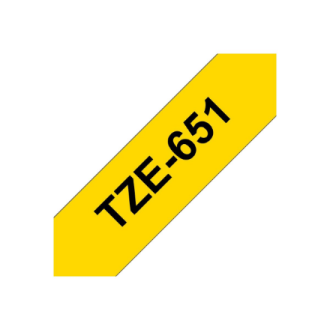 Brother | TZe-651 Laminated Tape | Black On Yellow | TZe | 8 m | 2.4 cm Brother | TZe-651 Laminated Tape | Black On Yellow | TZe | 8 m | 2.4 cm