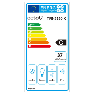 CATA | Hood | TFB-5160 X | Telescopic | Energy efficiency class C | Width 59.5 cm | 300 m /h | Mechanical | CSLED | Stainless st CATA | Hood | TFB-5160 X | Telescopic | Energy efficiency class C | Width 59.5 cm | 300 m /h | Mechanical | CSLED | Stainless st