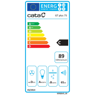 CATA | Hood | GT-PLUS 75 X /M | Canopy | Energy efficiency class C | Width 79.2 cm | 645 m /h | Mechanical control | EcoLed | St CATA | Hood | GT-PLUS 75 X /M | Canopy | Energy efficiency class C | Width 79.2 cm | 645 m /h | Mechanical control | EcoLed | St