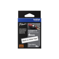 Brother | TZe-FX211 Flexible ID Laminated Tape | Black on White | TZe | 8 m | 0.6 cm Brother | TZe-FX211 Flexible ID Laminated Tape | Black on White | TZe | 8 m | 0.6 cm