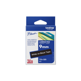 Brother | TZe-325 Laminated Tape | White on Black | TZe | 8 m | 9 cm Brother | TZe-325 Laminated Tape | White on Black | TZe | 8 m | 9 cm