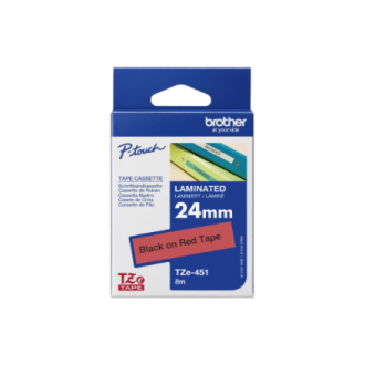 Brother | TZe-451 Laminated Tape | Black On Red | TZe | 8 m | 2.4 cm Brother | TZe-451 Laminated Tape | Black On Red | TZe | 8 m | 2.4 cm