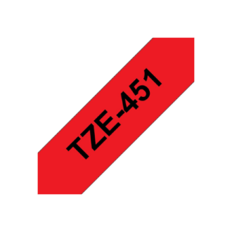 Brother | TZe-451 Laminated Tape | Black On Red | TZe | 8 m | 2.4 cm Brother | TZe-451 Laminated Tape | Black On Red | TZe | 8 m | 2.4 cm
