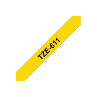 Brother | TZe-611 Laminated Tape | Black on Yellow | TZe | 8 m | 6 cm Brother | TZe-611 Laminated Tape | Black on Yellow | TZe | 8 m | 6 cm