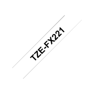 Brother | TZe-FX221 Flexible ID Laminated Tape | Black on White | TZe | 8 m | 0.9 cm Brother | TZe-FX221 Flexible ID Laminated Tape | Black on White | TZe | 8 m | 0.9 cm