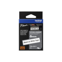 Brother | TZe-S211 Strong Adhesive Laminated Tape | Black on White | TZe | 8 m | 6 cm Brother | TZe-S211 Strong Adhesive Laminated Tape | Black on White | TZe | 8 m | 6 cm