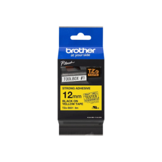 Brother | TZe-S631 Strong Adhesive Laminated Tape | Black on Yellow | TZe | 8 m | 1.2 cm Brother | TZe-S631 Strong Adhesive Laminated Tape | Black on Yellow | TZe | 8 m | 1.2 cm