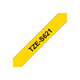 Brother | TZe-S621 Strong Adhesive Laminated Tape | Black on Yellow | TZe | 8 m | 9 cm Brother | TZe-S621 Strong Adhesive Laminated Tape | Black on Yellow | TZe | 8 m | 9 cm