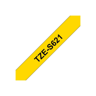 Brother | TZe-S621 Strong Adhesive Laminated Tape | Black on Yellow | TZe | 8 m | 9 cm Brother | TZe-S621 Strong Adhesive Laminated Tape | Black on Yellow | TZe | 8 m | 9 cm
