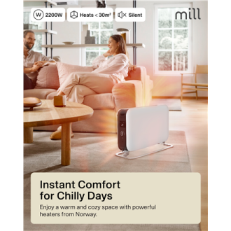 Mill | Heater | CO2200LEDMAX | Convection Heater | 2200 W | Number of power levels 3 | Suitable for rooms up to 5-30 m | White Mill | Heater | CO2200LEDMAX | Convection Heater | 2200 W | Number of power levels 3 | Suitable for rooms up to 5-30 m | White