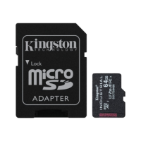 Kingston | UHS-I | 64 GB | microSDHC/SDXC Industrial Card | Flash memory class Class 10, UHS-I, U3, V30, A1 | SD Adapter Kingston | UHS-I | 64 GB | microSDHC/SDXC Industrial Card | Flash memory class Class 10, UHS-I, U3, V30, A1 | SD Adapter