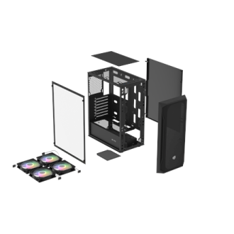 Fury PC Case | SHOBO SH4F RGB | Midi-Tower | Black