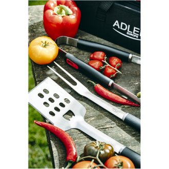 Adler | Grill Utensil Set with Carrying Case | AD 6727 | Grill Cutlery Set | 4 pc(s) | Stainless Steel/Black Adler | Grill Utensil Set with Carrying Case | AD 6727 | Grill Cutlery Set | 4 pc(s) | Stainless Steel/Black