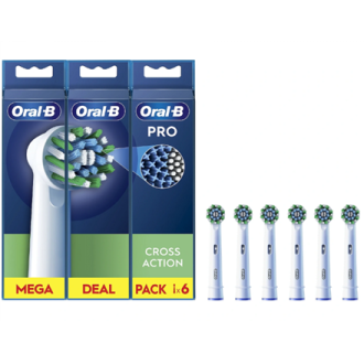 Oral-B | Replaceable toothbrush heads | EB50RX-6 Cross Action Pro | Heads | For adults | Number of brush heads included 6 | Whit Oral-B | Replaceable toothbrush heads | EB50RX-6 Cross Action Pro | Heads | For adults | Number of brush heads included 6 | Whit