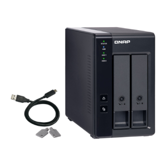QNAP 2 Bay USB Type-C Direct Attached Storage with Hardware RAID | TR-002 | Micro | 6 GB | Black QNAP 2 Bay USB Type-C Direct Attached Storage with Hardware RAID | TR-002 | Micro | 6 GB | Black