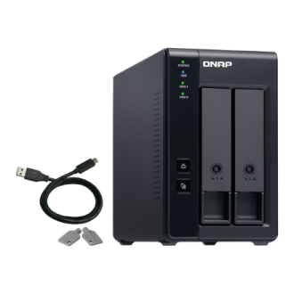 QNAP 2 Bay USB Type-C Direct Attached Storage with Hardware RAID | TR-002 | Micro | 6 GB | Black QNAP 2 Bay USB Type-C Direct Attached Storage with Hardware RAID | TR-002 | Micro | 6 GB | Black