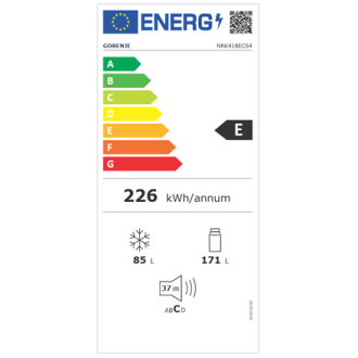 Gorenje Refrigerator | NRK418ECS4 | Energy efficiency class E | Free standing | Combi | Height 182.4 cm | No Frost system | Frid Gorenje Refrigerator | NRK418ECS4 | Energy efficiency class E | Free standing | Combi | Height 182.4 cm | No Frost system | Frid