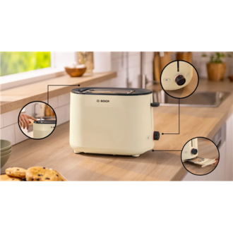 Bosch Toaster | TAT2M127 MyMoment | Power 950 W | Number of slots 2 | Housing material Plastic | Beige Bosch Toaster | TAT2M127 MyMoment | Power 950 W | Number of slots 2 | Housing material Plastic | Beige