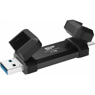 Silicon Power Portable External SSD | DS72 | 1000 GB | USB Type-A, USB Type-C 3.2 Gen 2 | Black Silicon Power Portable External SSD | DS72 | 1000 GB | USB Type-A, USB Type-C 3.2 Gen 2 | Black