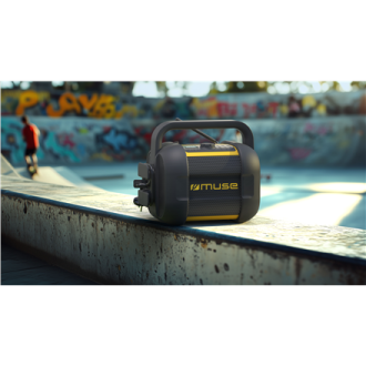 Muse | Jobsite Radio | M-968 BTY | 40 W | Waterproof | Bluetooth | Wireless connection | Portable | NFC features | Black/Yellow Muse | Jobsite Radio | M-968 BTY | 40 W | Waterproof | Bluetooth | Wireless connection | Portable | NFC features | Black/Yellow