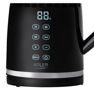 Adler Kettle with LED display | AD 1350 | Electric | 2200 W | 1.7 L | Stainless Steel | 360 rotational base | Black